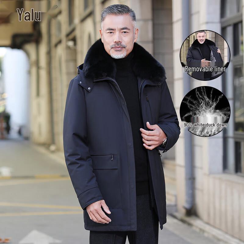 Yalu Men s Mid-Length Hooded Down Jacket with Detachable Liner & Real Fur Collar 2XL
Yalu Men s Mid-Length Hooded Down Jacket with Detachable Liner & Real Fur Collar 2XL
