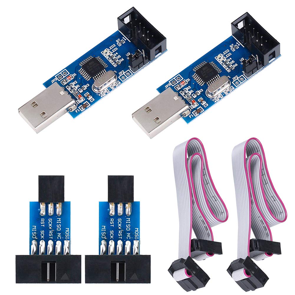 KeeYees USB AVR Programmer USBasp AVR Writer 51 52 AVR Series Dedicated download cable included to ISP adapter included 2 sets 10-pin 6-pin
KeeYees USB AVR Programmer USBasp AVR Writer 51 52 AVR Series Dedicated download cable included to ISP adapter included 2 sets 10-pin 6-pin