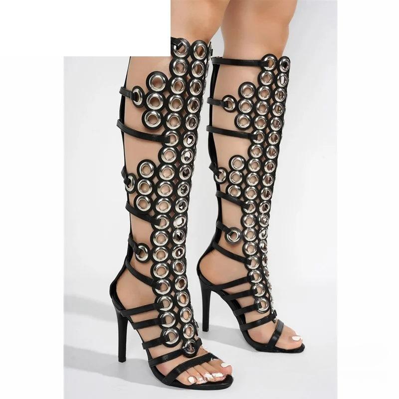 European American Fashion Hollowed Out Decorative Sandals Women Runway Show Circular Design Slim Fit Delicate High Top Sandals 38
European American Fashion Hollowed Out Decorative Sandals Women Runway Show Circular Design Slim Fit Delicate High Top Sandals 38