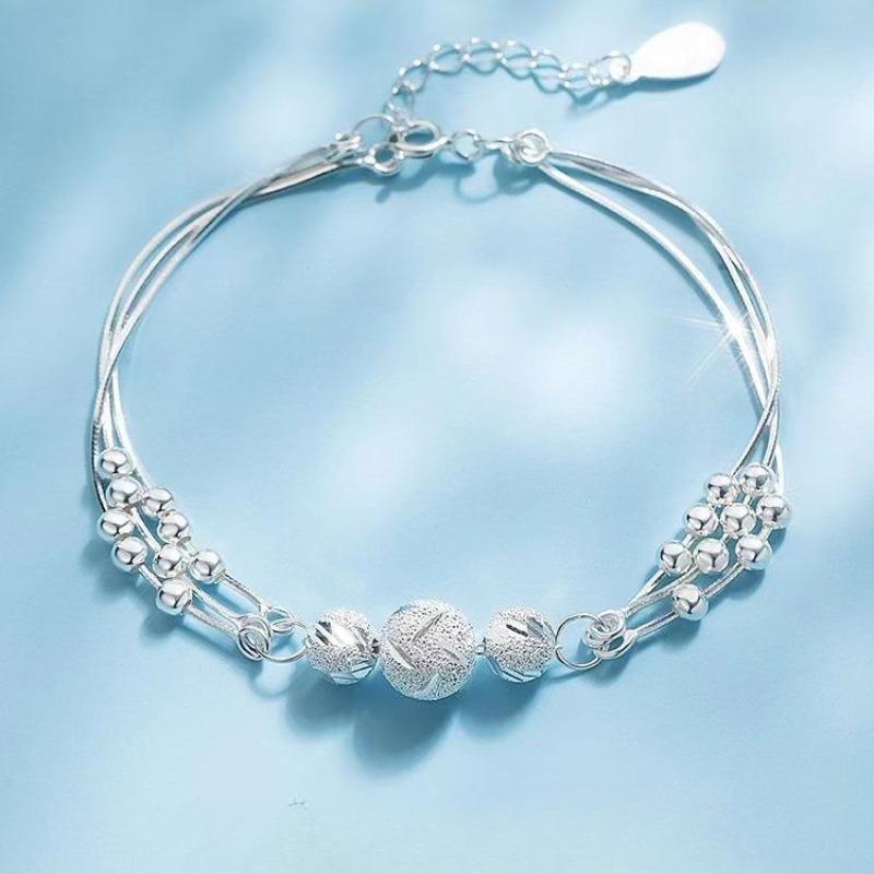 925 Silver Stars Bracelets For Women Fashion Korean Designer Frosted Bead Bracelet Beautiful Party Wedding Jewelry Gift
925 Silver Stars Bracelets For Women Fashion Korean Designer Frosted Bead Bracelet Beautiful Party Wedding Jewelry Gift