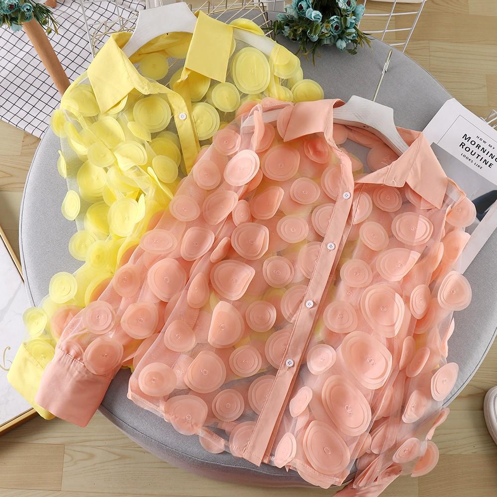 French Court-Inspired 3D Floral Chiffon Blouse with Hollow Lantern Sleeves One Size білий
French Court-Inspired 3D Floral Chiffon Blouse with Hollow Lantern Sleeves One Size білий