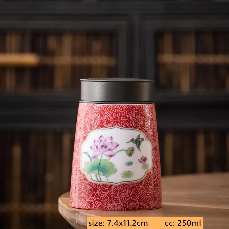 250ml Exquisite Ceramic Tea Tin Aluminum Lid Sealed Jar Enamel Color Tea Box Travel Portable Moisture-proof Coffee Container 7.4x11.2cm 250ml
250ml Exquisite Ceramic Tea Tin Aluminum Lid Sealed Jar Enamel Color Tea Box Travel Portable Moisture-proof Coffee Container 7.4x11.2cm 250ml