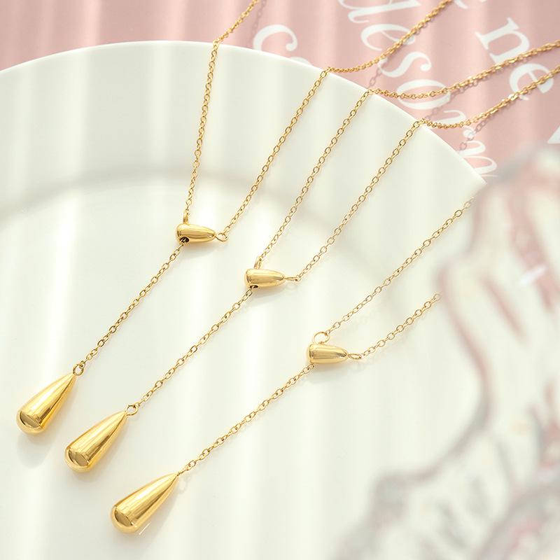 Non-Fading Minimalist Geometric Metal Teardrop Tassel Titanium Steel Necklace for Women (P332)
Non-Fading Minimalist Geometric Metal Teardrop Tassel Titanium Steel Necklace for Women (P332)