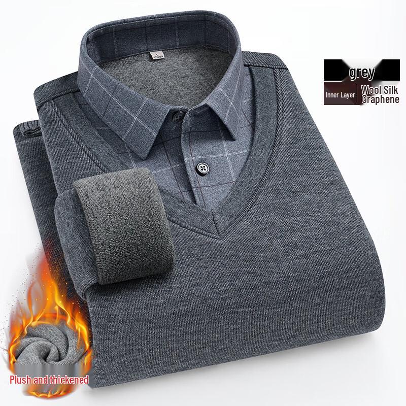 Hengyuanxiang Men s Faux Two-Piece Fleece Lined Thermal Sweater L
Hengyuanxiang Men s Faux Two-Piece Fleece Lined Thermal Sweater L