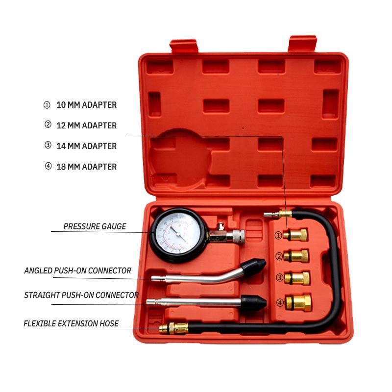 Dual purpose cylinder pressure gauge testing tool for automobiles and motorcycles, multifunctional pressure gauge maintenance an червоний
Dual purpose cylinder pressure gauge testing tool for automobiles and motorcycles, multifunctional pressure gauge maintenance an червоний