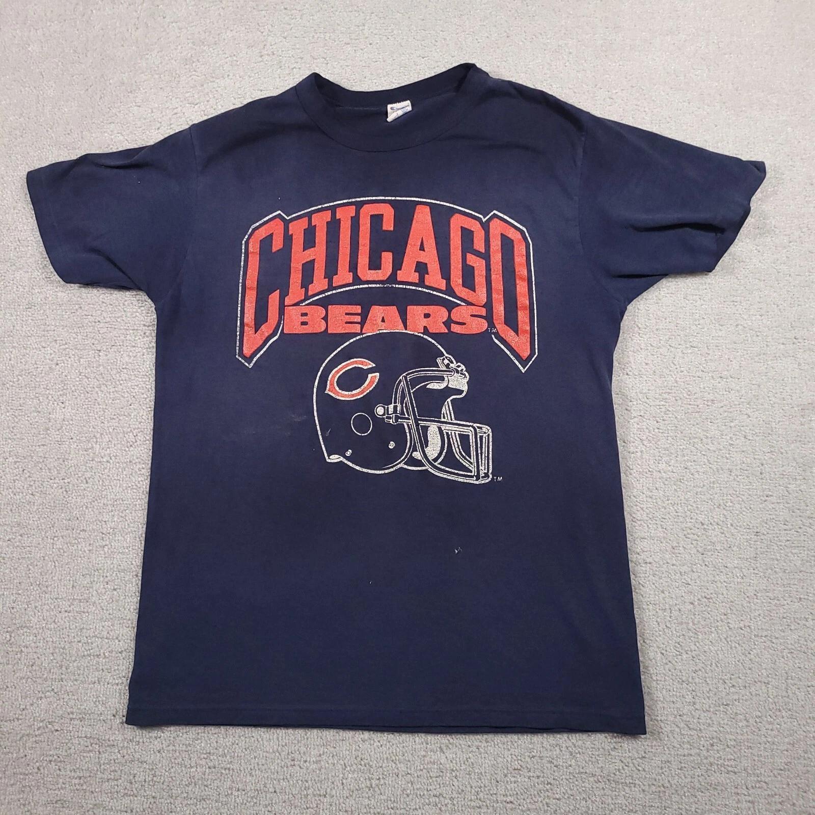 Vintage Chicago Bears NFL T Shirt Mens Large Navy Blue Champion Tag Made In USA 150
Vintage Chicago Bears NFL T Shirt Mens Large Navy Blue Champion Tag Made In USA 150