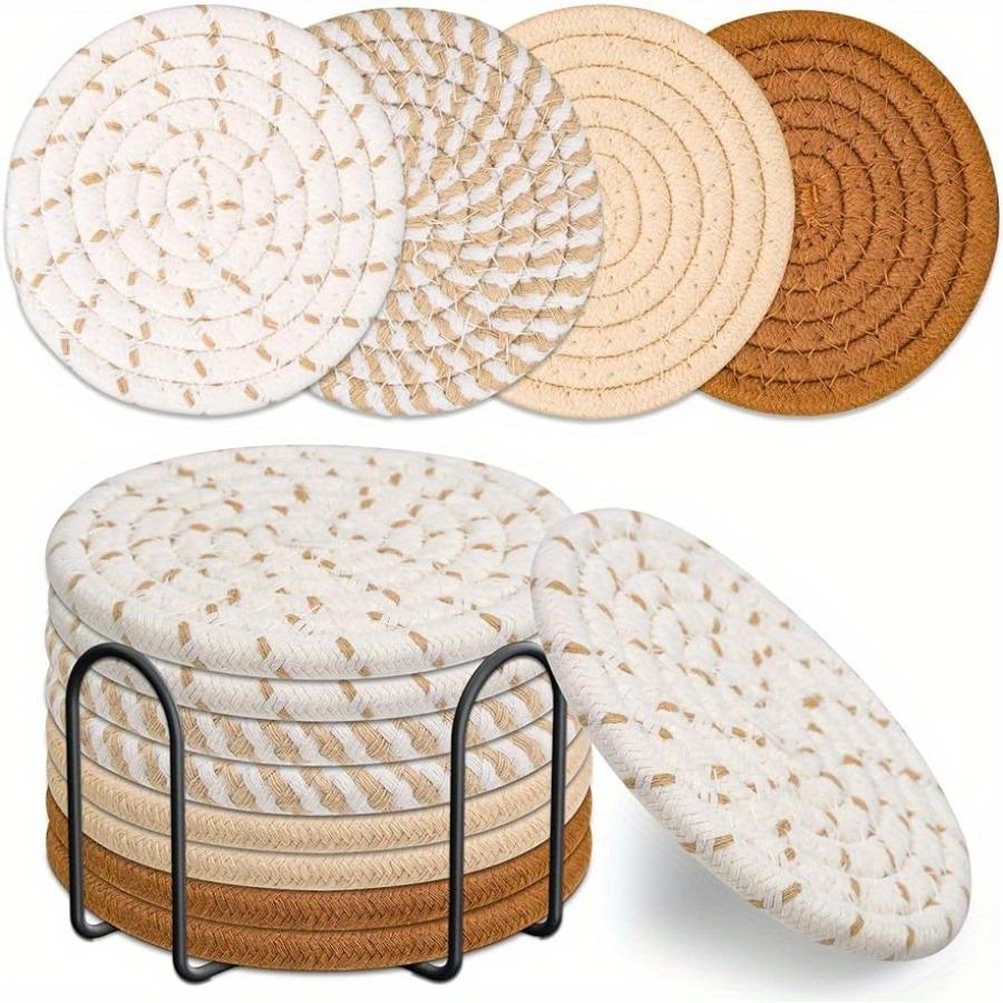 Coaster Set, 8 Pieces of Handmade Coasters with Stand, Perfect for Home Décor and Table Protection In Kitchen, Bedroom 1 set
Coaster Set, 8 Pieces of Handmade Coasters with Stand, Perfect for Home Décor and Table Protection In Kitchen, Bedroom 1 set