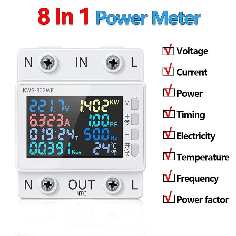 KWS-302 8 in1 Power Meter Multi-function Digital Voltmeter Ammeter 2P AC Energy Meter 170-270V/63A Voltage and Current Meter
KWS-302 8 in1 Power Meter Multi-function Digital Voltmeter Ammeter 2P AC Energy Meter 170-270V/63A Voltage and Current Meter