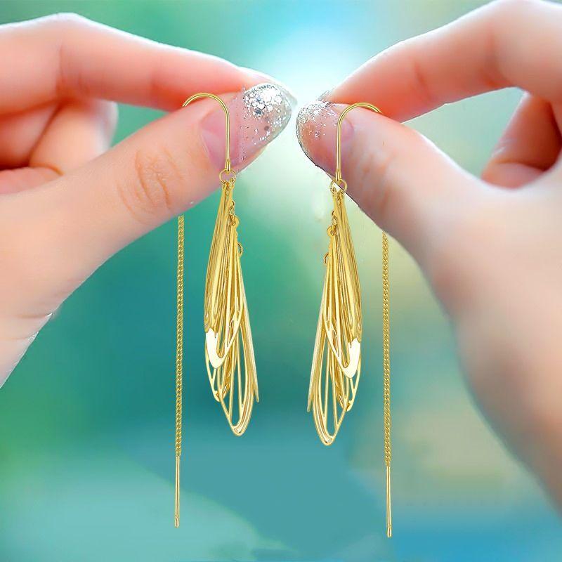 Серьги из стерлингового серебра, серьги с кисточками, модная ушная нить, уникальные серьги.
Серьги из стерлингового серебра, серьги с кисточками, модная ушная нить, уникальные серьги.