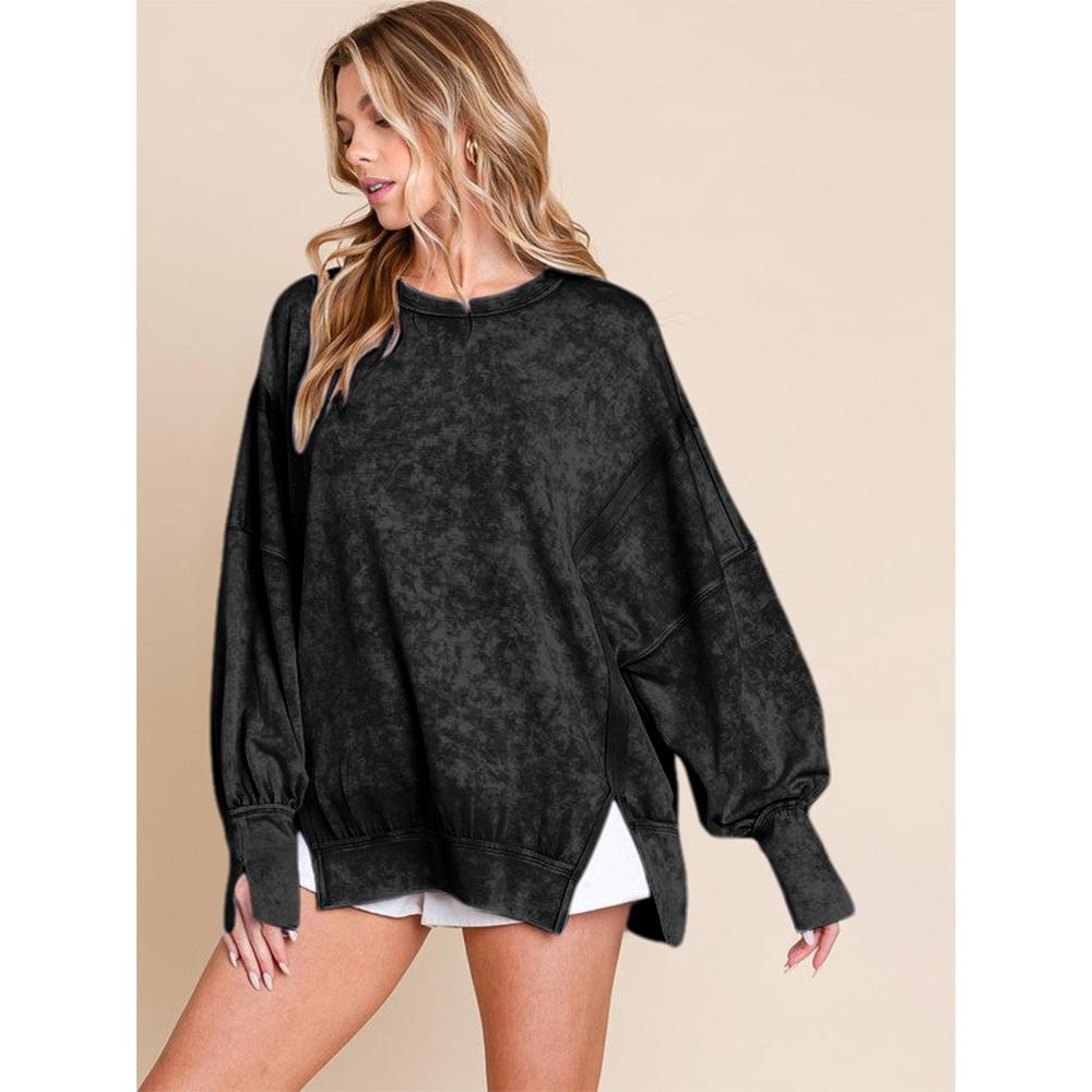 Women Oversized Crew Neck Lantern Long Sleeve Side Split Sweatshirt Fall Puff Sleeve Slit Hem Pullover Shirts S чёрный
Women Oversized Crew Neck Lantern Long Sleeve Side Split Sweatshirt Fall Puff Sleeve Slit Hem Pullover Shirts S чёрный