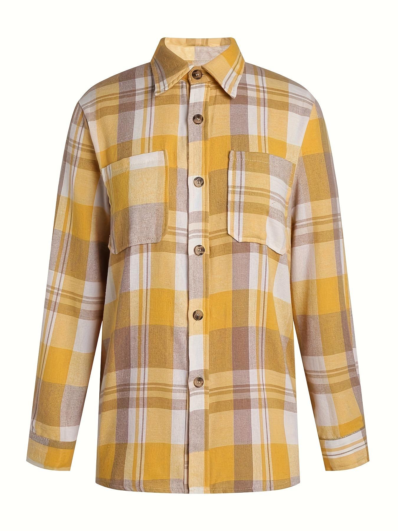 Рубашка с длинным рукавом в желтую клетку, с нагрудными карманами, на пуговицах, в повседневном льняном стиле S жёлтый
Рубашка с длинным рукавом в желтую клетку, с нагрудными карманами, на пуговицах, в повседневном льняном стиле S жёлтый
