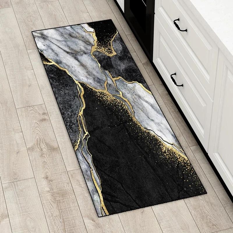 Kitchen Rug Luxury Black Gold Marble Ink Pattern Entrance Door Mat Bedroom Living Room Hallway Anti-slip Long Strip Carpet 40x60cm
Kitchen Rug Luxury Black Gold Marble Ink Pattern Entrance Door Mat Bedroom Living Room Hallway Anti-slip Long Strip Carpet 40x60cm