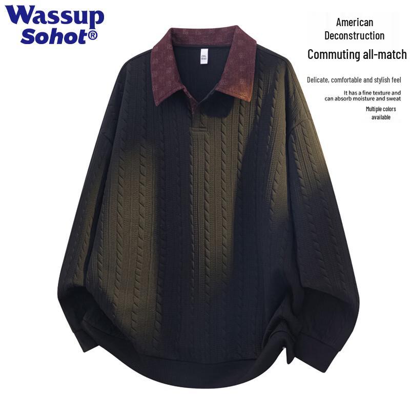 Wassup Sohot Men s Patchwork Polo Long Sleeve T-Shirt XL
Wassup Sohot Men s Patchwork Polo Long Sleeve T-Shirt XL