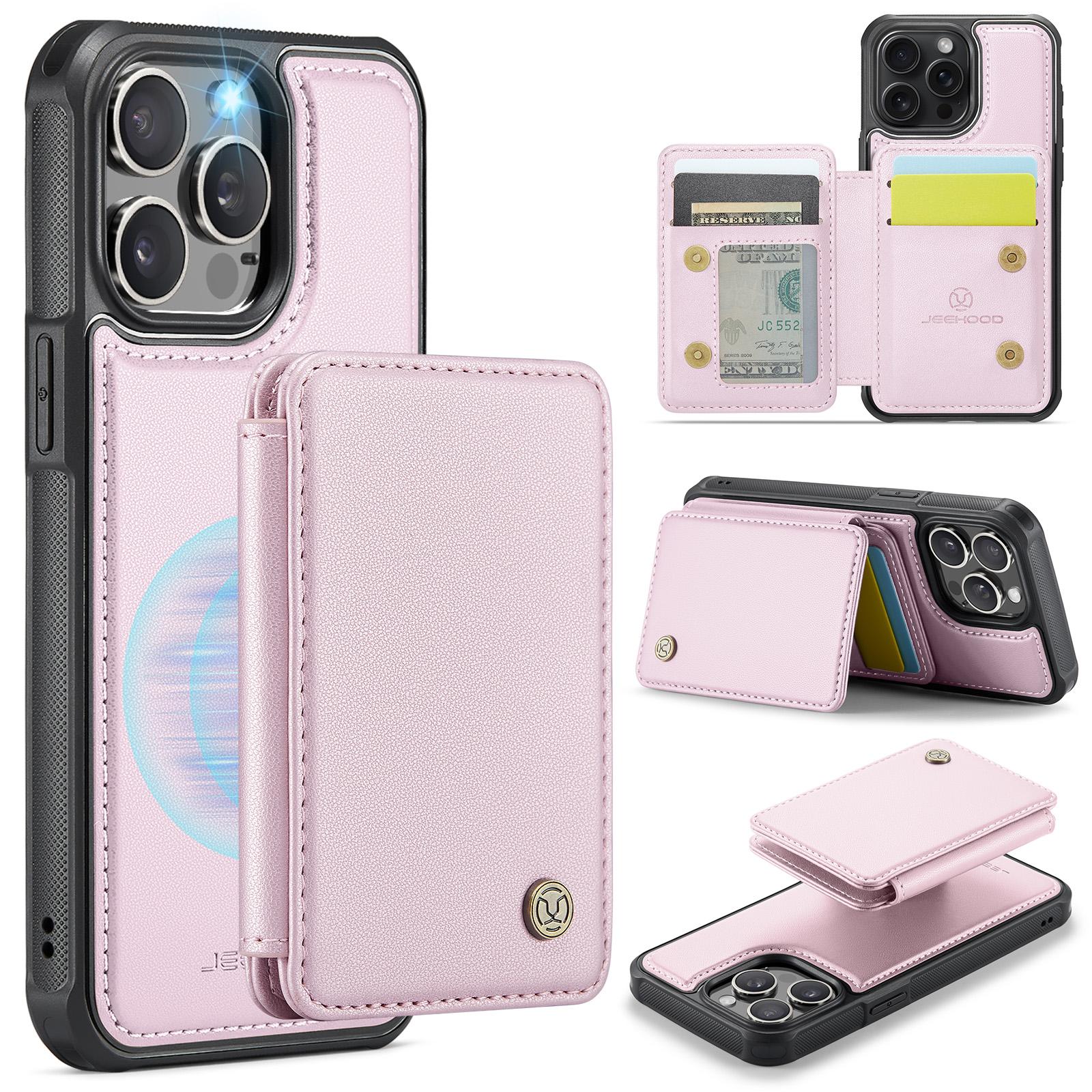For iPhone 15 Pro Case Leather Mobile Cover with Detachable Magnetic Card Bag Pink
For iPhone 15 Pro Case Leather Mobile Cover with Detachable Magnetic Card Bag Pink