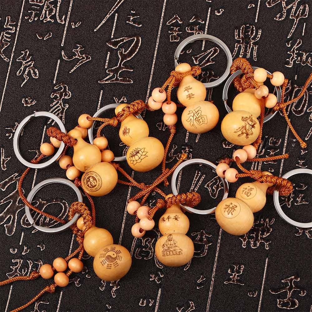 Pendant Key Chain Wishful Ornaments Peach Wood Keyring Keychain Chinese Traditional Good Luck Gourd 02
Pendant Key Chain Wishful Ornaments Peach Wood Keyring Keychain Chinese Traditional Good Luck Gourd 02