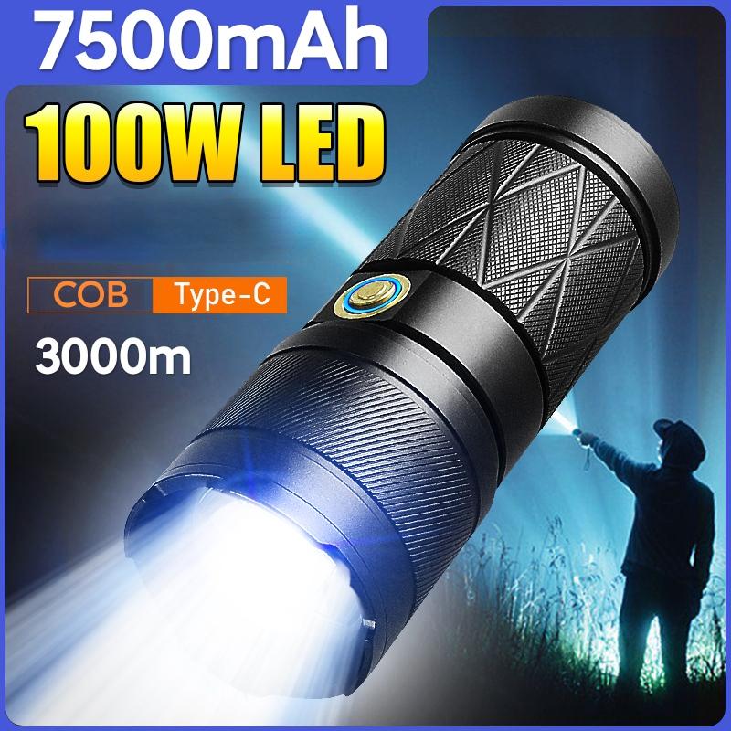 Мощный фонарик 100 Вт с COB Light Мощные светодиодные фонарики 7500 мАч Мощный фонарик с зумом 3000 м Тактический фонарь Ручной фонарь
Мощный фонарик 100 Вт с COB Light Мощные светодиодные фонарики 7500 мАч Мощный фонарик с зумом 3000 м Тактический фонарь Ручной фонарь