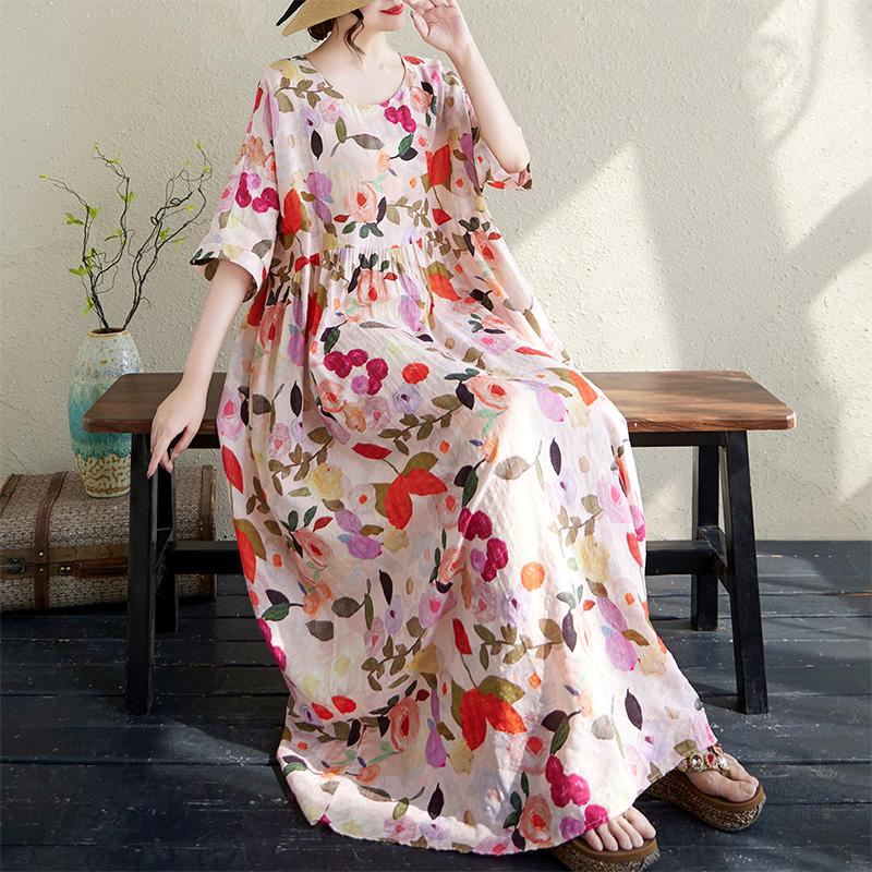 DIMANAF 2025 Summer Plus Size Dress Women Casual Vintage Dress Basic Printing Long Flower Loose Dress One Size розовый
DIMANAF 2025 Summer Plus Size Dress Women Casual Vintage Dress Basic Printing Long Flower Loose Dress One Size розовый