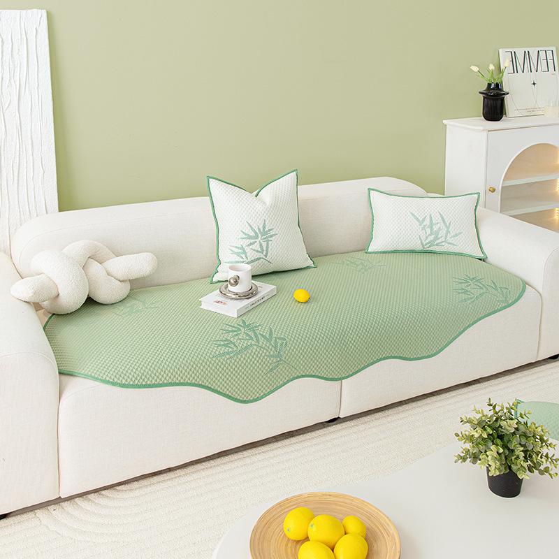 Летняя неправильной формы подушка для дивана Нескользящая Прохладная Дышащая Гостиная Прямой Чехол-полотенце для дивана 90*90cm