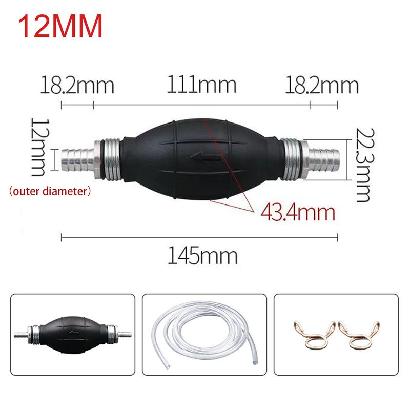 12mm Rubber Aluminum Car Manual Fuel Pump Hand Primer Oil Transfer Pump Petrol Diesel Liquid with Hose and Clamps Kit
12mm Rubber Aluminum Car Manual Fuel Pump Hand Primer Oil Transfer Pump Petrol Diesel Liquid with Hose and Clamps Kit