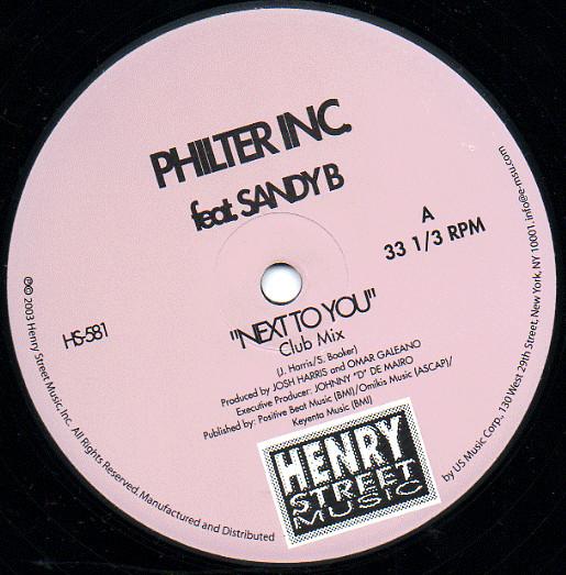 12inch Record PHILTER INC. SANDY B Next To You HS581 Henry Street Mu 2003 US Dance Electronica Used
12inch Record PHILTER INC. SANDY B Next To You HS581 Henry Street Mu 2003 US Dance Electronica Used
