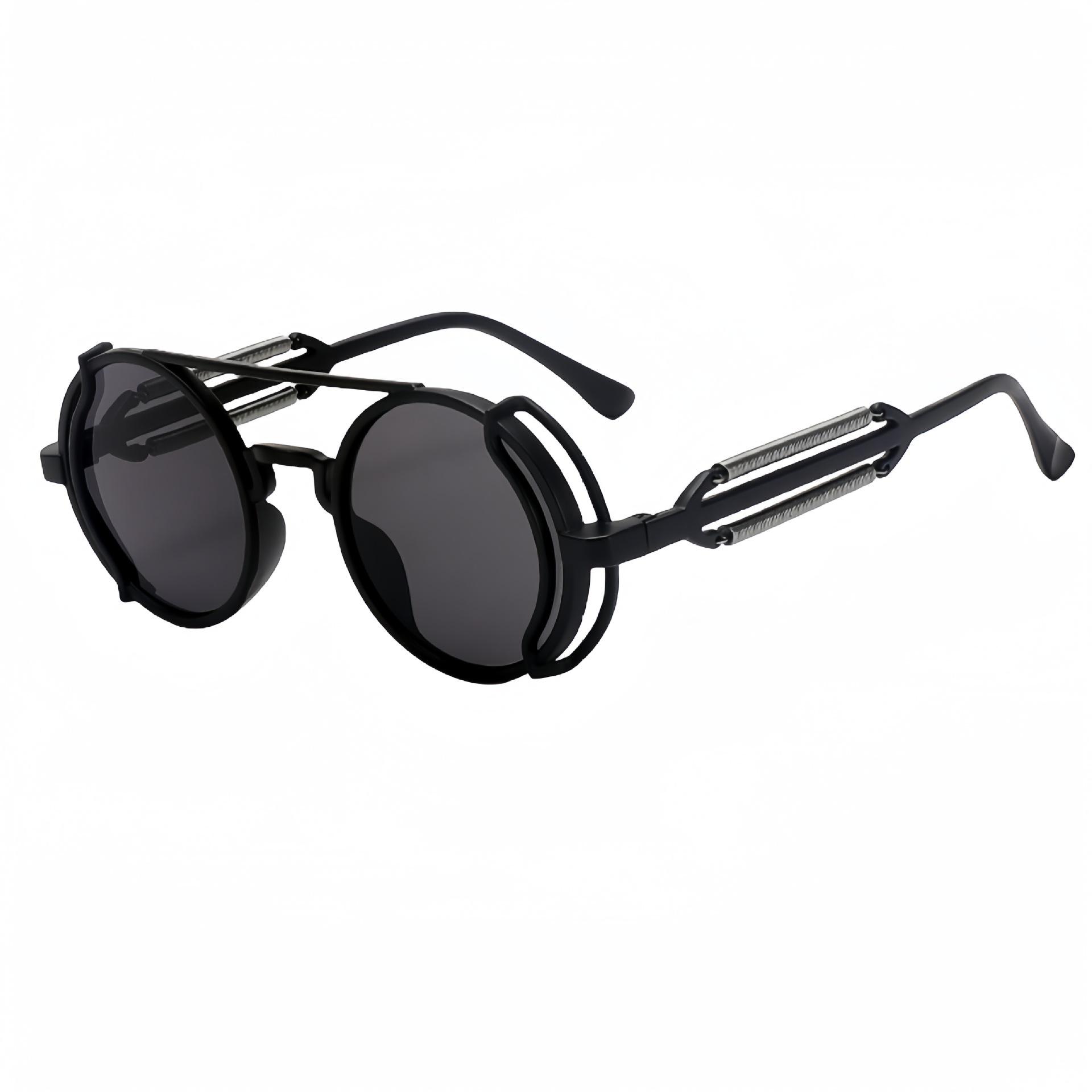 New Cyberpunk Round Frame Sunglasses for Men and Women Fashionable Outdoors and Trendy Spring Leg Steam Sunglasses чорний
New Cyberpunk Round Frame Sunglasses for Men and Women Fashionable Outdoors and Trendy Spring Leg Steam Sunglasses чорний