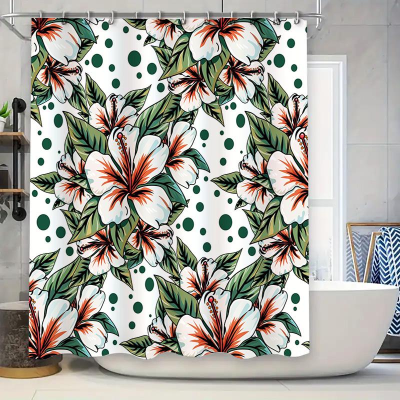 Modern Floral Print Shower Curtain Waterproof Bathroom Decor Customizable Size Options For Home Improvement White With Green Dot W60H190(CM)-1 Pcs
Modern Floral Print Shower Curtain Waterproof Bathroom Decor Customizable Size Options For Home Improvement White With Green Dot W60H190(CM)-1 Pcs