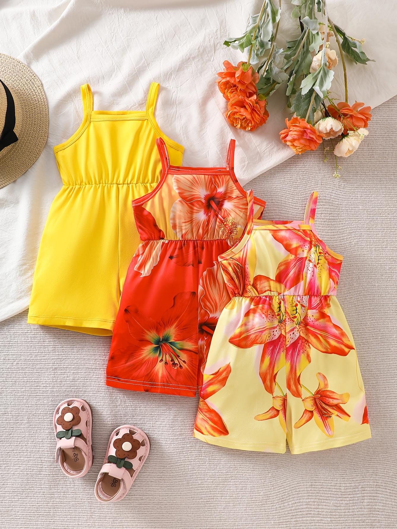 Baby Girls Summer Vacation Set, Solid Color And Yellow-Orange-Red Gradient Floral with Light Yellow Flower Print, Daily , Outdoor , Beach Parties 2-3Y ауреолін
Baby Girls Summer Vacation Set, Solid Color And Yellow-Orange-Red Gradient Floral with Light Yellow Flower Print, Daily , Outdoor , Beach Parties 2-3Y ауреолін
