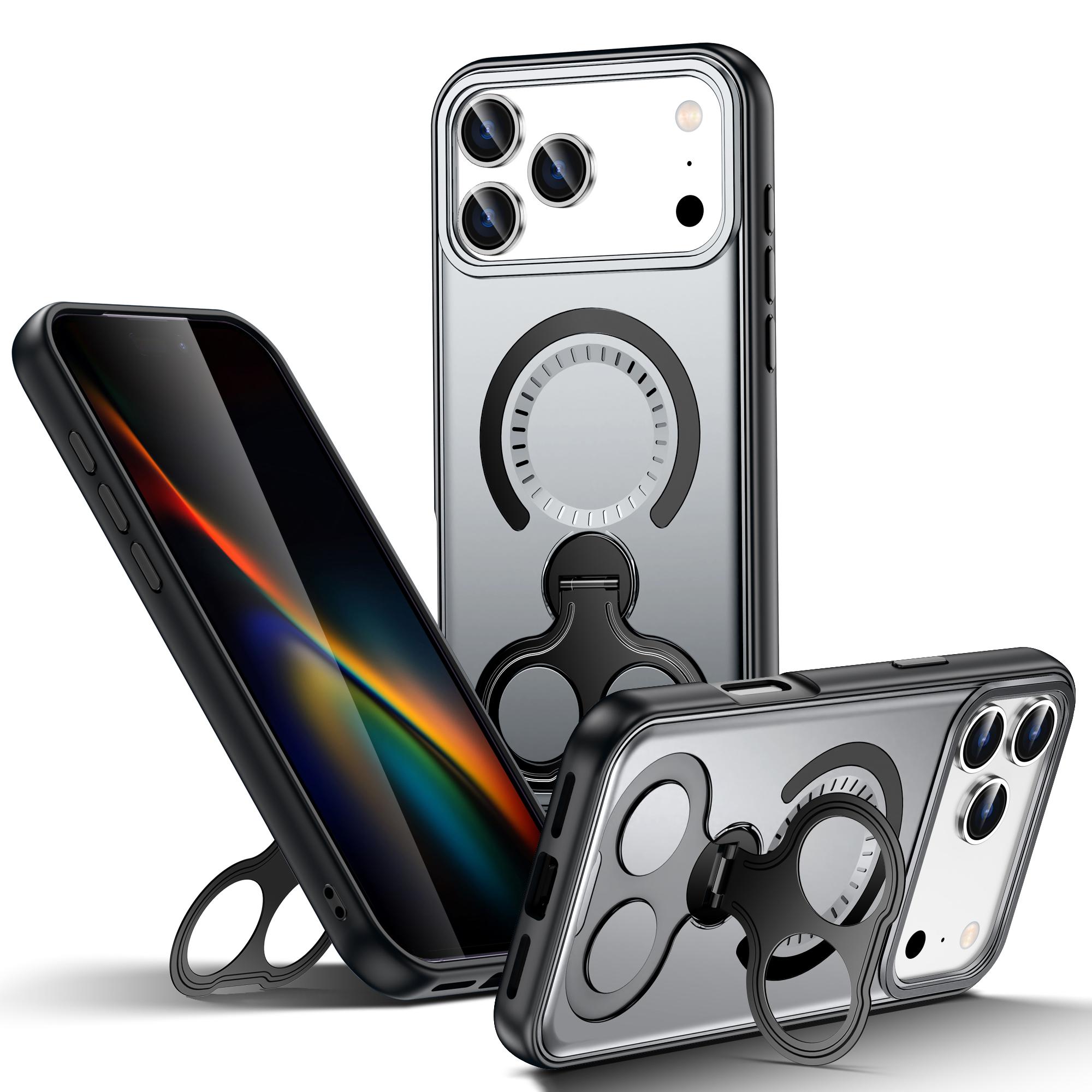 For iPhone 17 Pro Max Magnetic Case TPU + PC Shockproof Phone Cover with Dual Hole Kickstand
For iPhone 17 Pro Max Magnetic Case TPU + PC Shockproof Phone Cover with Dual Hole Kickstand