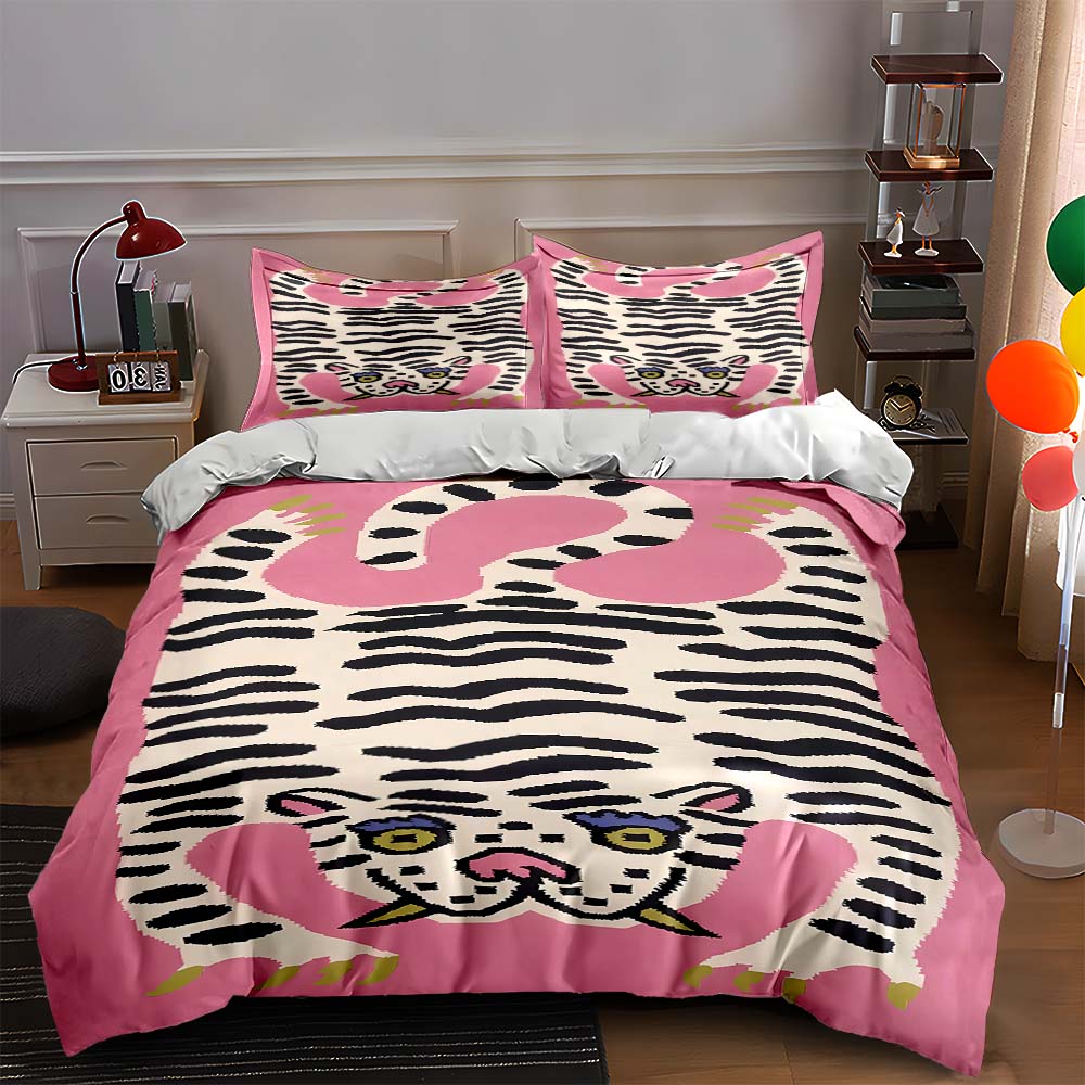 Pink tiger motif Bedding Duvet cover sets Duvet covers Pillowcases gifts (1 * Duvet Cover 2 * Pillowcases, without duvet insert) 135x200cm
Pink tiger motif Bedding Duvet cover sets Duvet covers Pillowcases gifts (1 * Duvet Cover 2 * Pillowcases, without duvet insert) 135x200cm