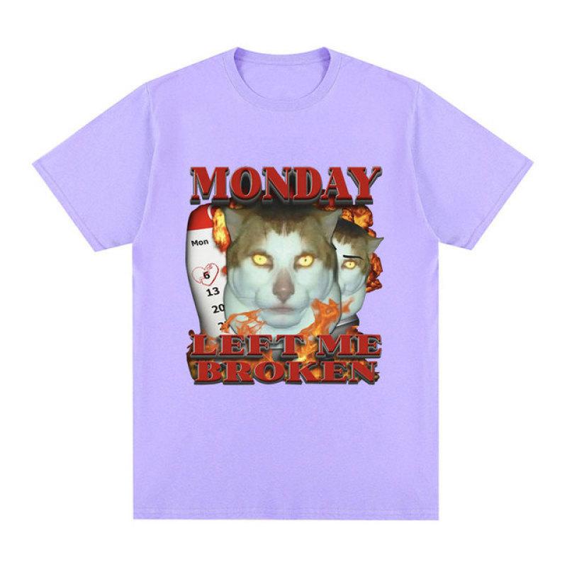 Funny Monday Left Me Broken Cat Meme Graphic T-Shirt Чоловіча бавовняна повсякденна футболка з коротким рукавом Модні вінтажні футболки великого розміру S
Funny Monday Left Me Broken Cat Meme Graphic T-Shirt Чоловіча бавовняна повсякденна футболка з коротким рукавом Модні вінтажні футболки великого розміру S