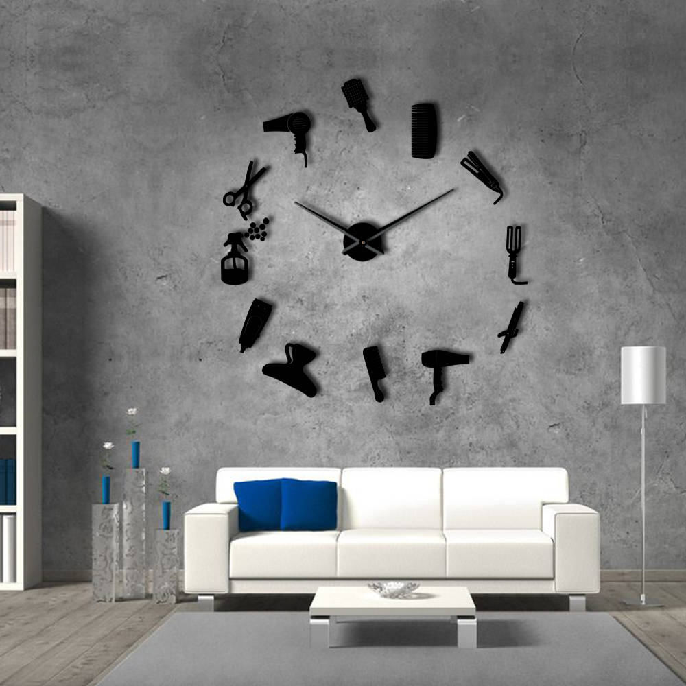 DIY Barber Shop Giant Wall Clock With Mirror Effect Barber Toolkits Decorative Frameless Big Clock Hairdresser Barber Wall Art (Black,27 Inch) чорний
DIY Barber Shop Giant Wall Clock With Mirror Effect Barber Toolkits Decorative Frameless Big Clock Hairdresser Barber Wall Art (Black,27 Inch) чорний