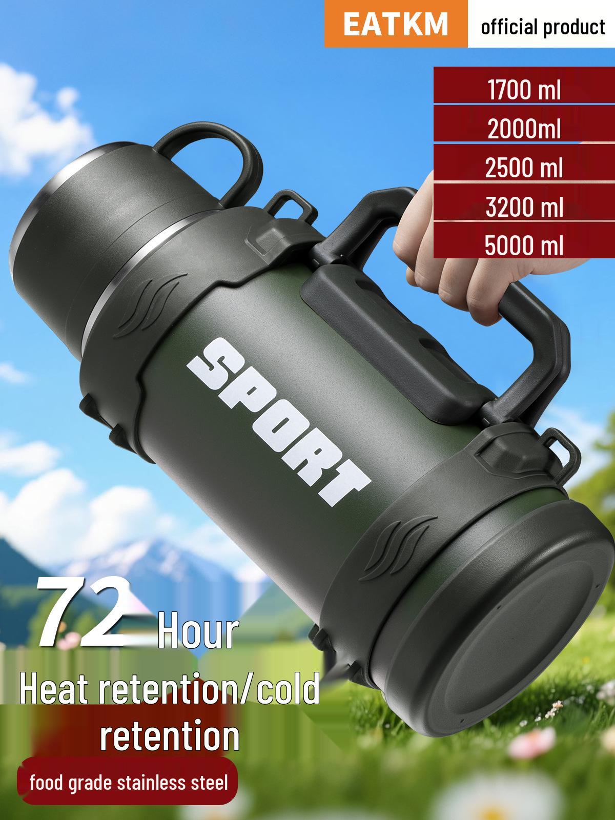 Large Stainless Steel Car Thermos Kettle - 72-Hour Heat Retention Green 1700ml with strap and tea filter
Large Stainless Steel Car Thermos Kettle - 72-Hour Heat Retention Green 1700ml with strap and tea filter