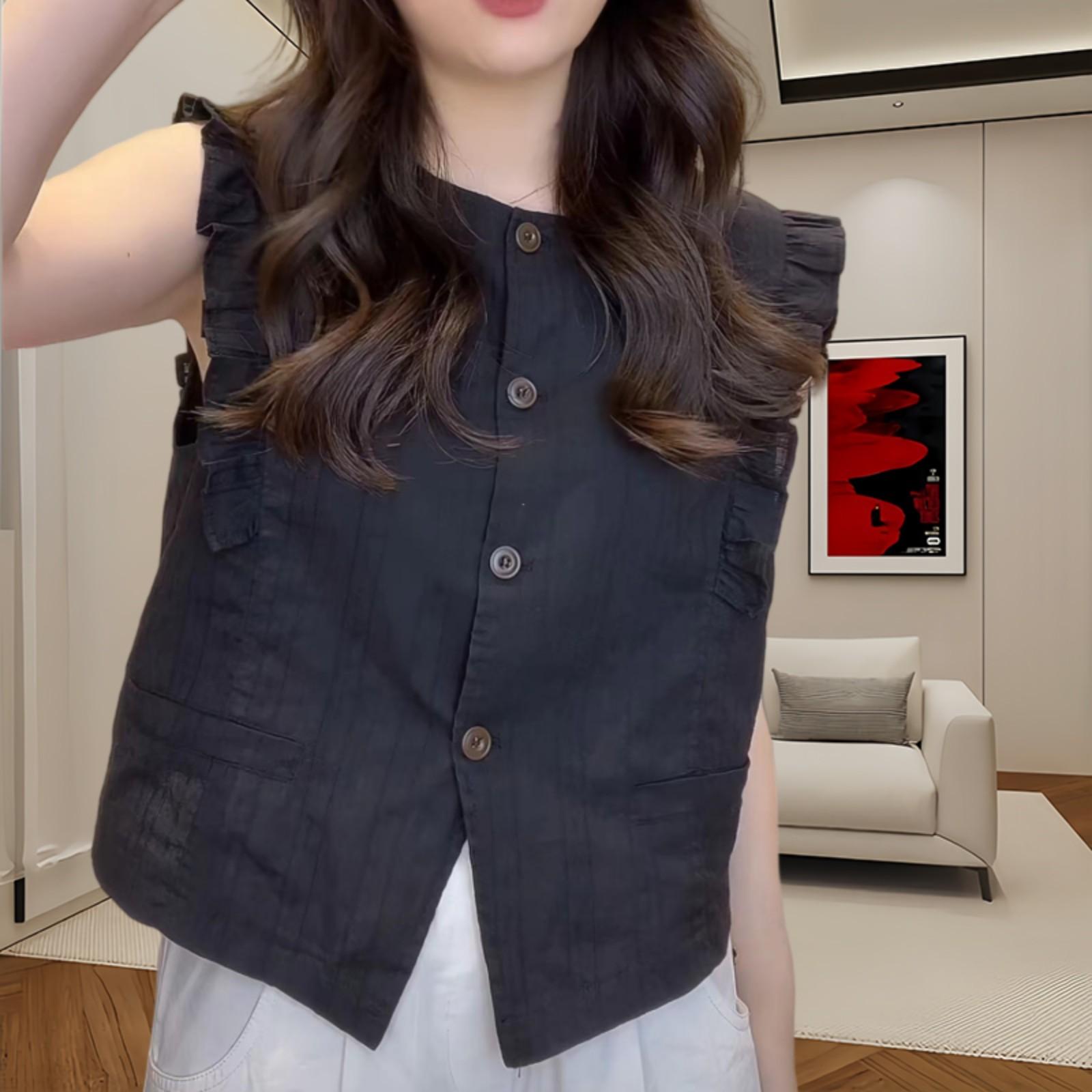 Women s Summer Thin Sleeveless Shirt XL чёрный
Women s Summer Thin Sleeveless Shirt XL чёрный