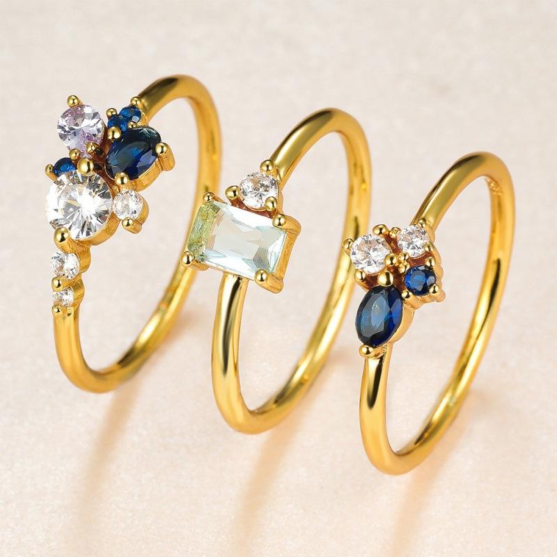 Hot-selling model, three-piece ring set with topaz pair ring, sea blue temperament is simple and popular. No. 5
Hot-selling model, three-piece ring set with topaz pair ring, sea blue temperament is simple and popular. No. 5