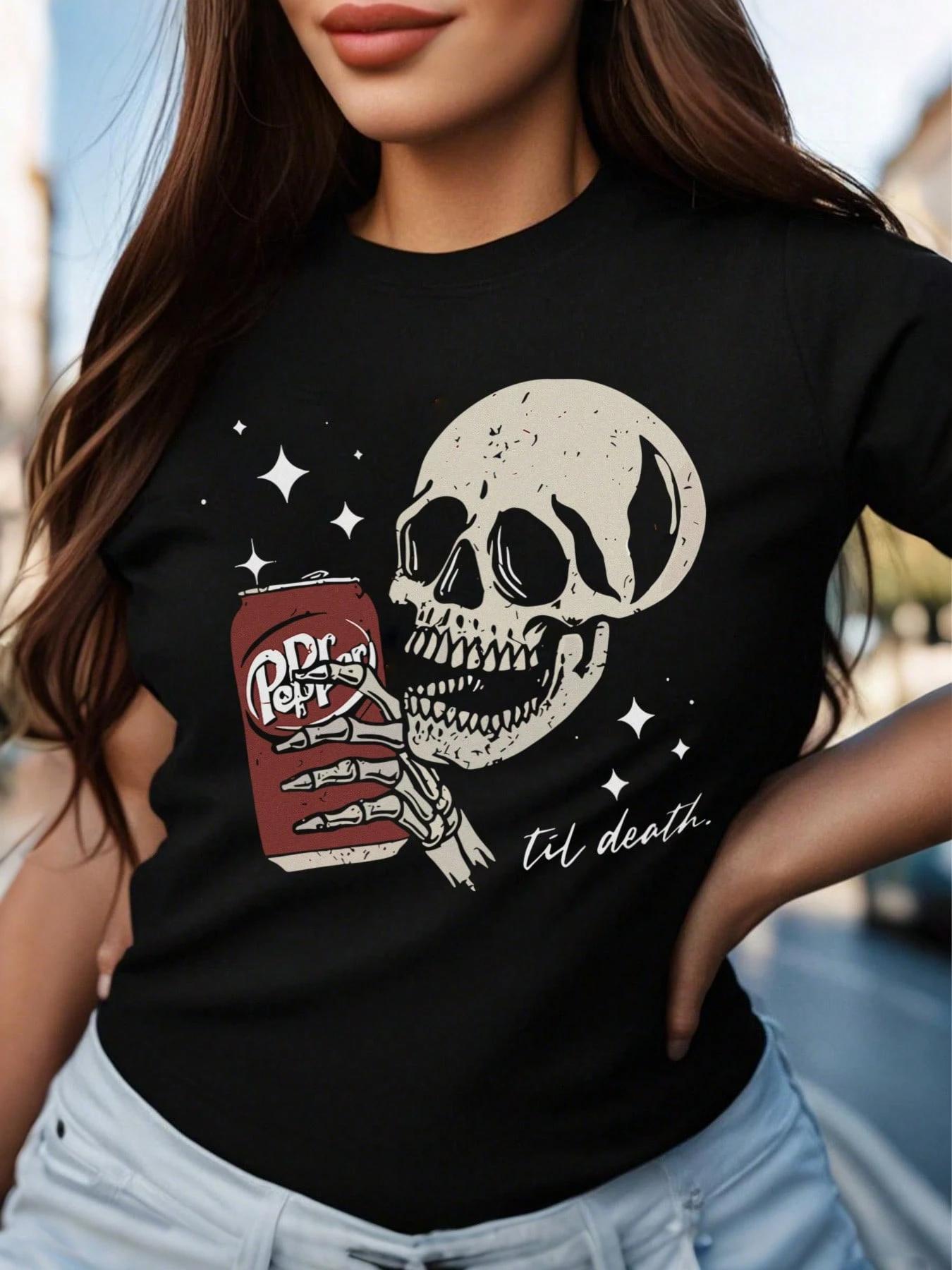Women s Plus Size Skull Print T-shirt Cotton Breathable Fashionable and Versatile Unisex Streetwear Oversized 3XL
Women s Plus Size Skull Print T-shirt Cotton Breathable Fashionable and Versatile Unisex Streetwear Oversized 3XL
