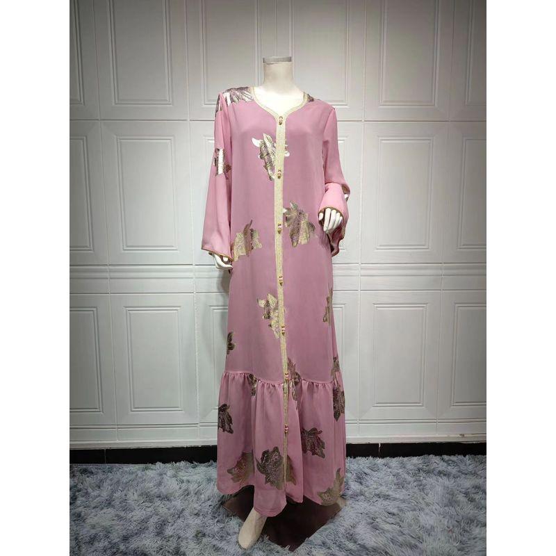 Fashion Style Bronzing Chiffon Women s Robe Fashion Plus Size Dress V-Neck Bronzing Dress Pink M
Fashion Style Bronzing Chiffon Women s Robe Fashion Plus Size Dress V-Neck Bronzing Dress Pink M