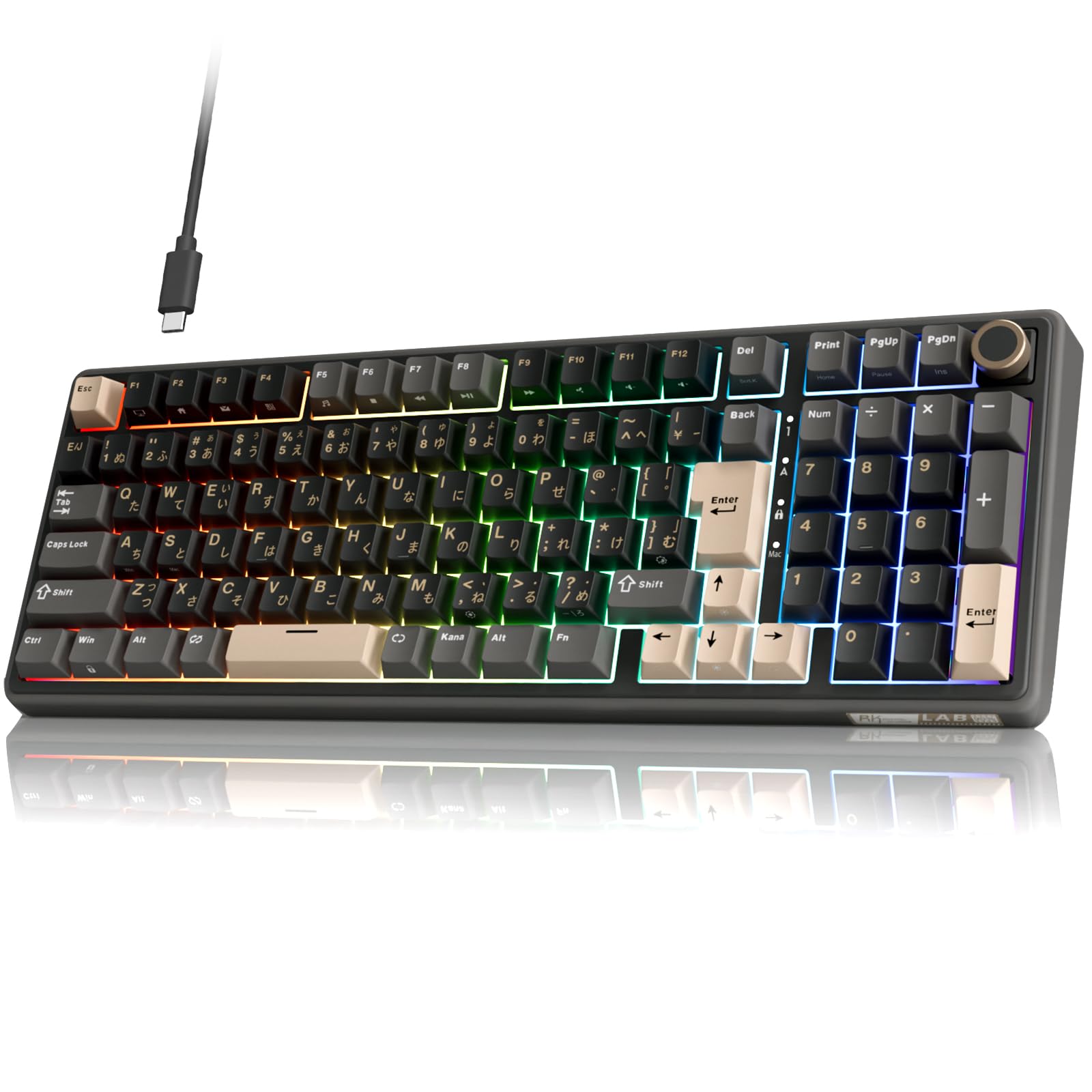 RK ROYAL KLUDGE R98 Pro Gaming Japanese Layout Wired Mechanical Keyboard Volume Gasket RGB Backlighting PBT Keycaps Cream Linear Switches Software чорний
RK ROYAL KLUDGE R98 Pro Gaming Japanese Layout Wired Mechanical Keyboard Volume Gasket RGB Backlighting PBT Keycaps Cream Linear Switches Software чорний