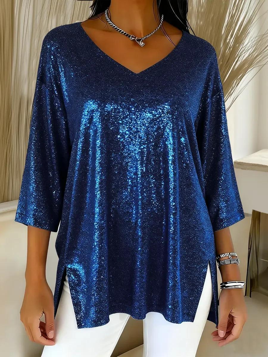 Women s V-Neck Sparkle Sequin Long Sleeve Top 3XL синій
Women s V-Neck Sparkle Sequin Long Sleeve Top 3XL синій