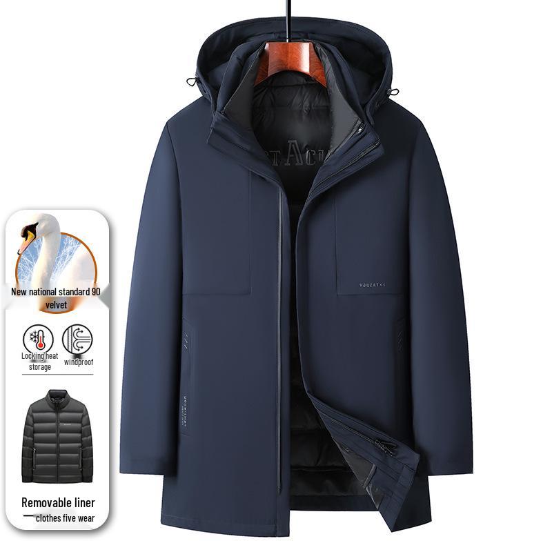 Versatile 5-in-1 Men s Hooded Down Jacket, 2025 Edition - Thick, Warm Coat for Middle-aged Dads 175 темно-синього кольору
Versatile 5-in-1 Men s Hooded Down Jacket, 2025 Edition - Thick, Warm Coat for Middle-aged Dads 175 темно-синього кольору