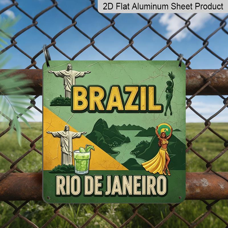 2D Flat - 1pc Brazil De Janeiro Vintage Square Aluminum Sign| South American Vintage Style, Entryway Decor and Themed Wall Decoration, Cultural 20*20cm
2D Flat - 1pc Brazil De Janeiro Vintage Square Aluminum Sign| South American Vintage Style, Entryway Decor and Themed Wall Decoration, Cultural 20*20cm