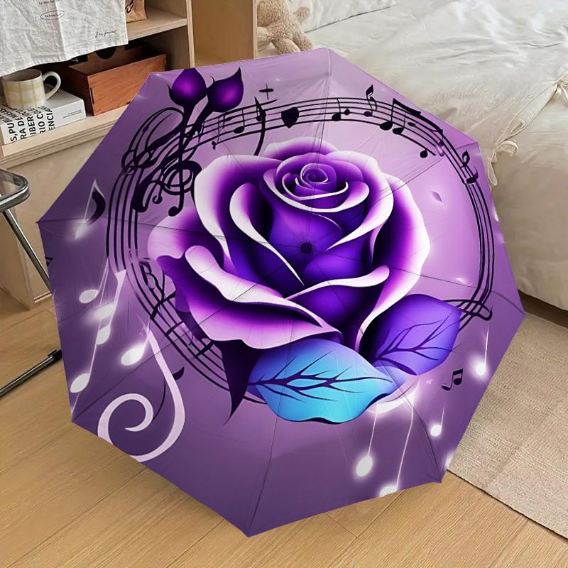 1pc Purple Rose Musical Notes Automatic Folding Umbrella, Casual Outdoor Accessory, Birthday Festival Gift yy251126164
1pc Purple Rose Musical Notes Automatic Folding Umbrella, Casual Outdoor Accessory, Birthday Festival Gift yy251126164