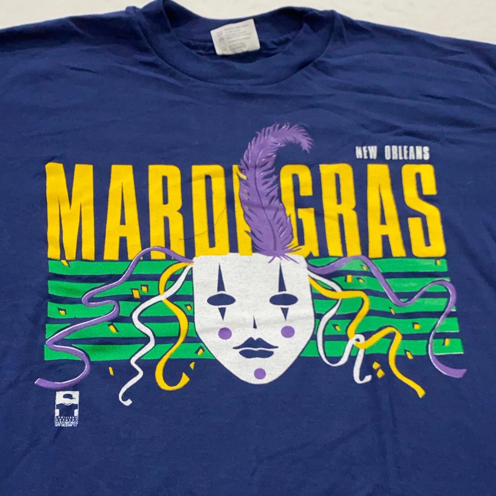 vintage 90s NEW ORLEANS MARDI GRAS T-Shirt LARGE/XL louisiana soft thin 80s 3XL
vintage 90s NEW ORLEANS MARDI GRAS T-Shirt LARGE/XL louisiana soft thin 80s 3XL