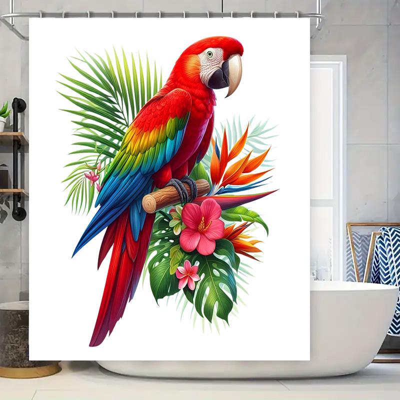 Vibrant Parrot Shower Curtain Tropical Bird Decor For Bathroom Waterproof Fabric Perfect Gift Idea For Home Renovations (White) W60H190(CM)-1 Pcs
Vibrant Parrot Shower Curtain Tropical Bird Decor For Bathroom Waterproof Fabric Perfect Gift Idea For Home Renovations (White) W60H190(CM)-1 Pcs