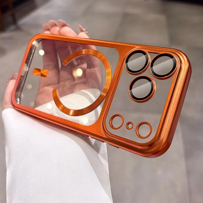 Magnetic Plating Transparent Phone Case For iPhone 17 16 15 14 13 Pro Max 15Pro 17Pro For Magsafe Lens Protector Clear Cover iPhone 13 помаранчевий
Magnetic Plating Transparent Phone Case For iPhone 17 16 15 14 13 Pro Max 15Pro 17Pro For Magsafe Lens Protector Clear Cover iPhone 13 помаранчевий