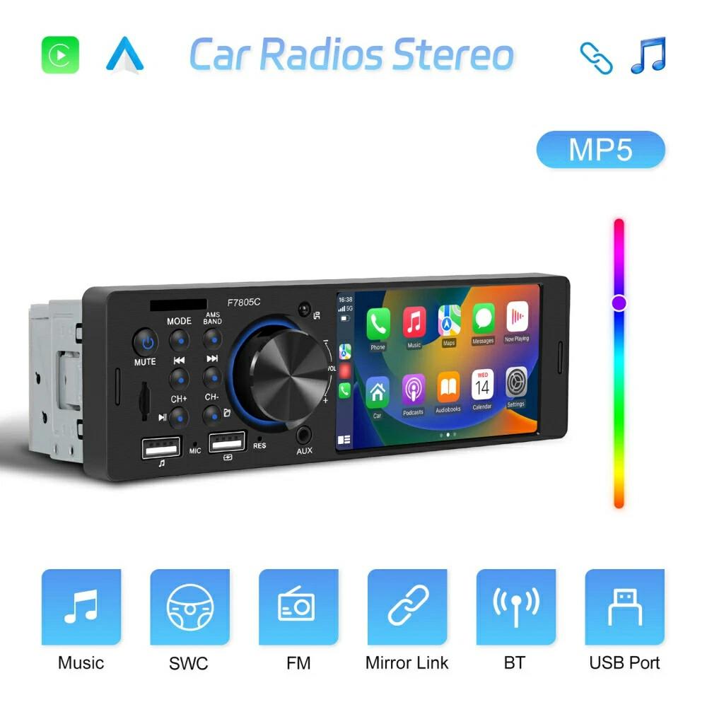 F7805C Wired CarPlay 4.1 Inch Touch Screen MP5 Car Radio Bluetooth-Compatible SD AUX USB 7 Color Lights Multimedia Player A
F7805C Wired CarPlay 4.1 Inch Touch Screen MP5 Car Radio Bluetooth-Compatible SD AUX USB 7 Color Lights Multimedia Player A