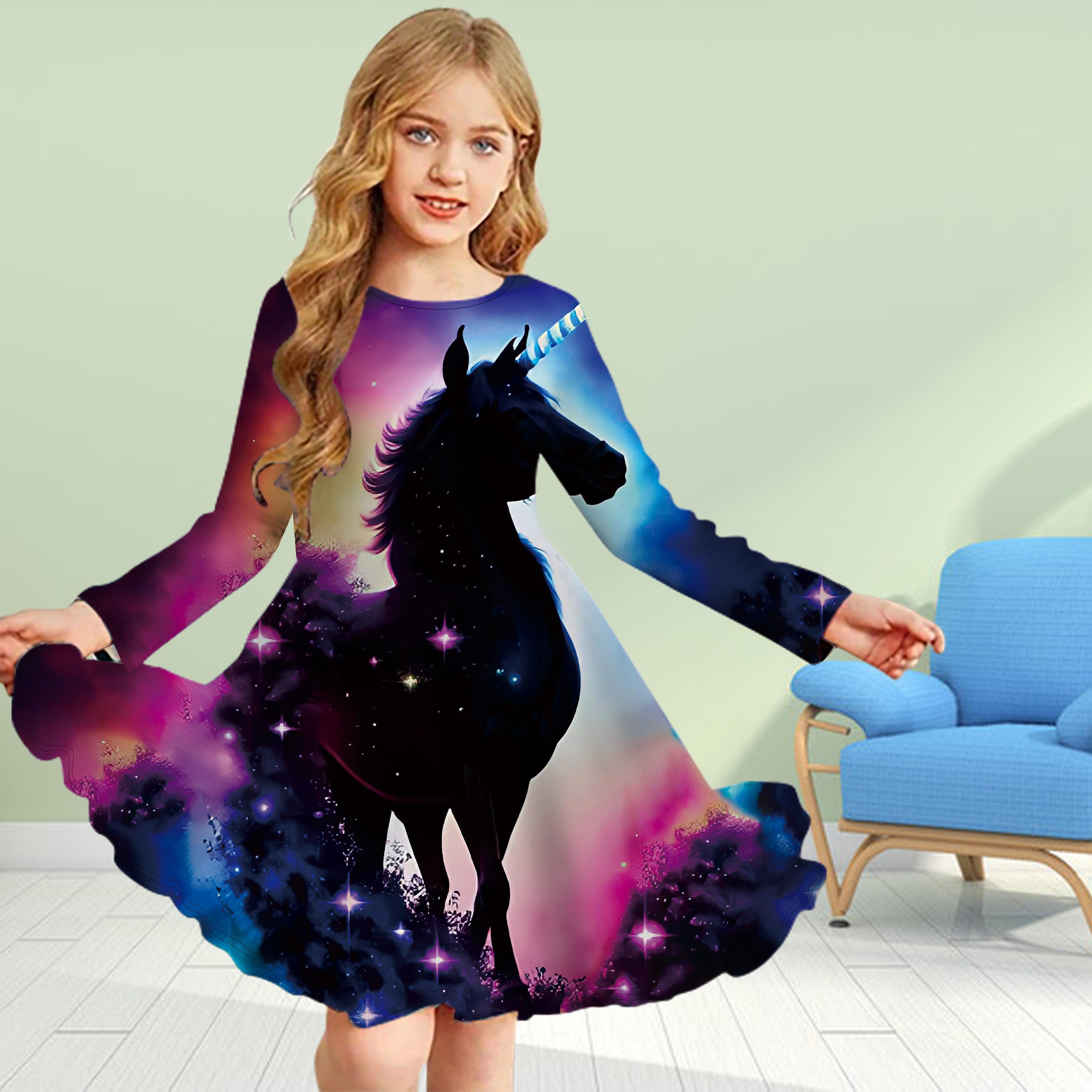 Повседневное платье для девочек с 3D-принтом, розовым кристаллом и единорогом, круглым вырезом и длинными рукавами, детское платье принцессы 180 розовый
Повседневное платье для девочек с 3D-принтом, розовым кристаллом и единорогом, круглым вырезом и длинными рукавами, детское платье принцессы 180 розовый