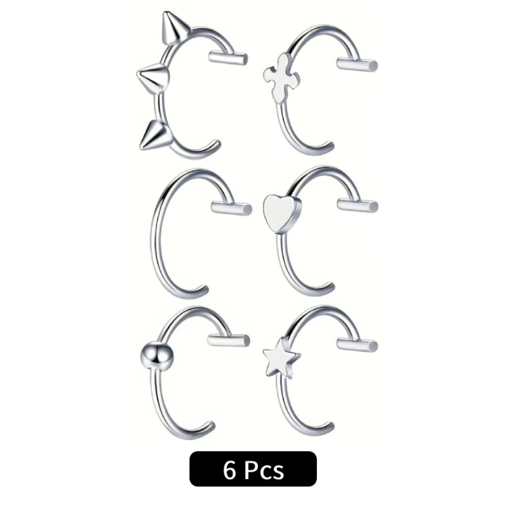2Pcs/6Pcs Stainless Steel Fake C Clip Lip Ring labret piercing Earring Fake Nose Piercing Cool Women Body Jewelry Non-Pierced 10mm&Labret, Lip Piercing Jewelry
2Pcs/6Pcs Stainless Steel Fake C Clip Lip Ring labret piercing Earring Fake Nose Piercing Cool Women Body Jewelry Non-Pierced 10mm&Labret, Lip Piercing Jewelry