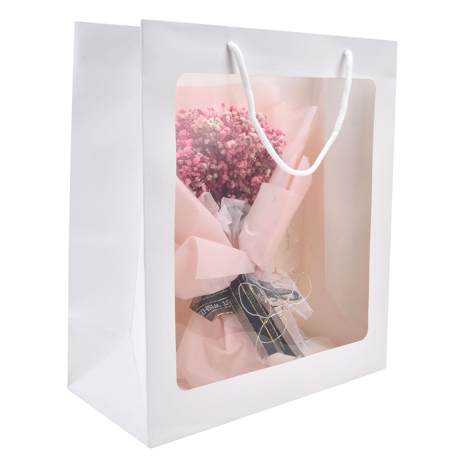 Valentine Gift Bag Flower Bouquet Bag with Handle Transparent Flower Bag Wedding Gift Bag
Valentine Gift Bag Flower Bouquet Bag with Handle Transparent Flower Bag Wedding Gift Bag
