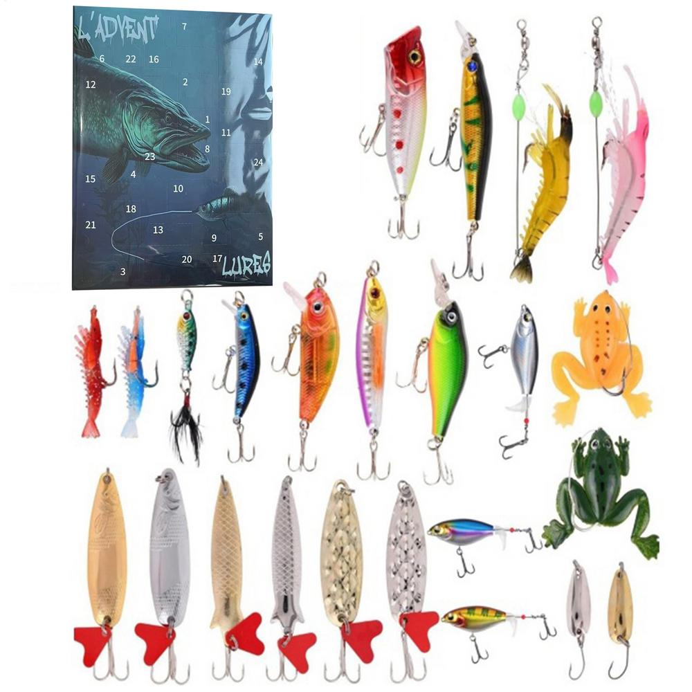Fishing Lure Countdown Calendar 24-Day Adventure Calendars with Freshwater Fishing Lures Angling Enthusiasts Outdoor Supplies L
Fishing Lure Countdown Calendar 24-Day Adventure Calendars with Freshwater Fishing Lures Angling Enthusiasts Outdoor Supplies L