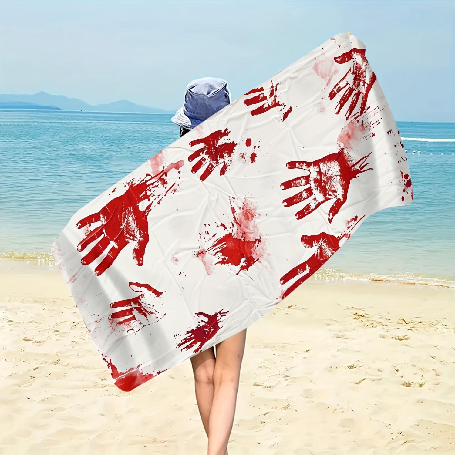 Blood Handprint Fantasy Beach Towel, Soft Absorbent Quick Dry Microfiber Knit Weave for Swimming Pool Halloween Party Gift W40*H60(CM)
Blood Handprint Fantasy Beach Towel, Soft Absorbent Quick Dry Microfiber Knit Weave for Swimming Pool Halloween Party Gift W40*H60(CM)
